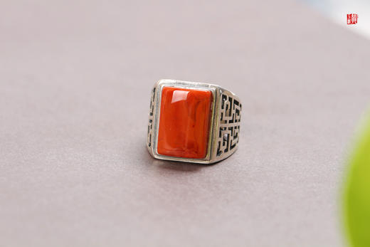 南红戒指【晨曦】，925银镶 商品图0