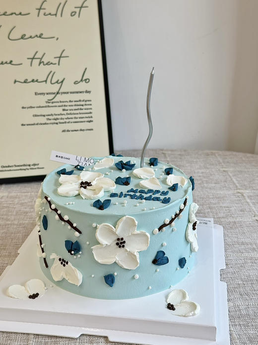 蓝色刮刀花蛋糕 商品图1