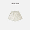 COCO ZONE 2024时尚纯色松紧腰简约百搭通勤风短裤CC2A0365 商品缩略图0