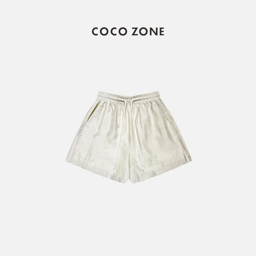 COCO ZONE 2024时尚纯色松紧腰简约百搭通勤风短裤CC2A0365 商品图0