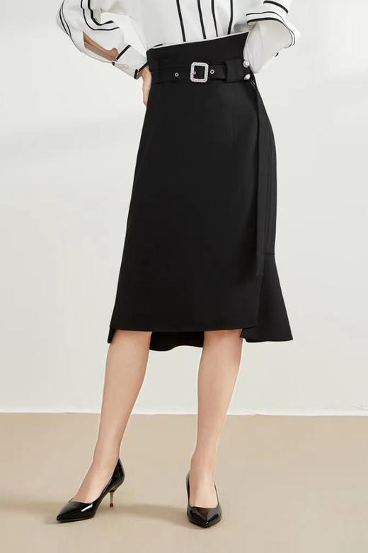 CHUANMENG 高腰绑带装饰开衩半裙 11167 商品图0