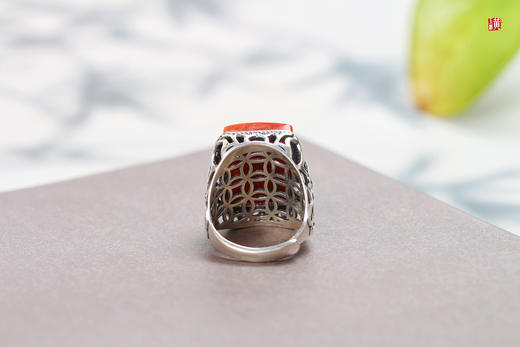 南红戒指【虹】，925银镶 商品图3