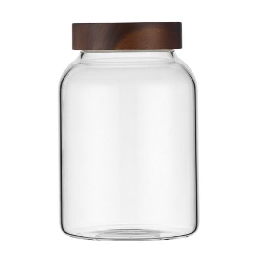 高硼硅玻璃罐 相思木盖密封罐 水果罐 商品图2