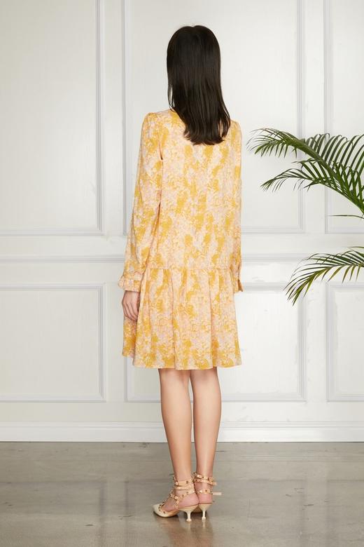 amadella 荷叶边立领黄色印花连衣裙 11229 商品图2