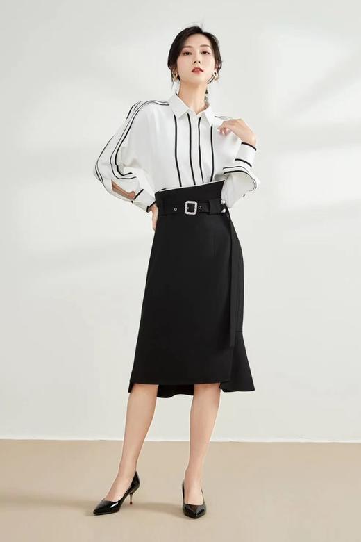 CHUANMENG 黑色撞边白色衬衣 11141 商品图1