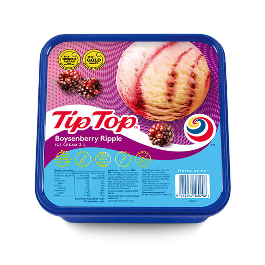 【新西兰原装进口 浓郁奶味】TIPTOP全乳脂鲜奶冰淇淋2L装（赠挖球器） 商品图5