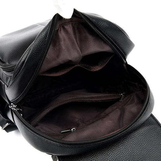 TZF-真皮双肩包新款百搭中年女士牛皮时尚大容量旅行背包 商品图4