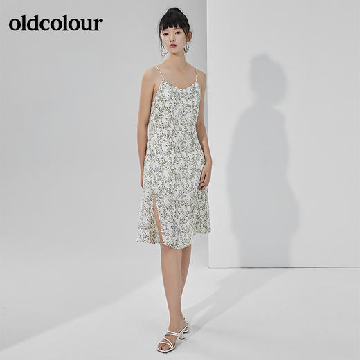 oldcolour2022夏季新品碎花吊带连衣裙 商品图3