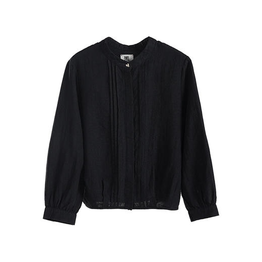 绽放504+217朵【黑白灰系列·知识分子】法国亚麻显瘦设计感长袖衬衫 商品图4