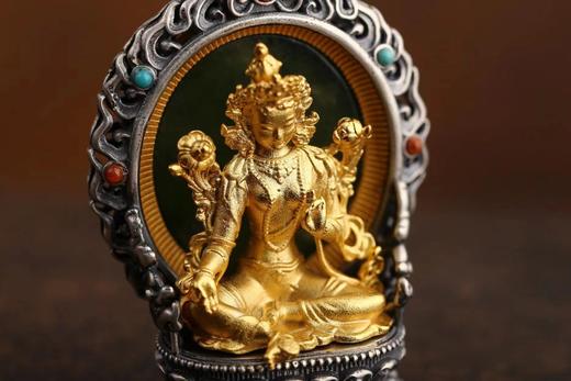 和田玉镶银吊坠 商品图3