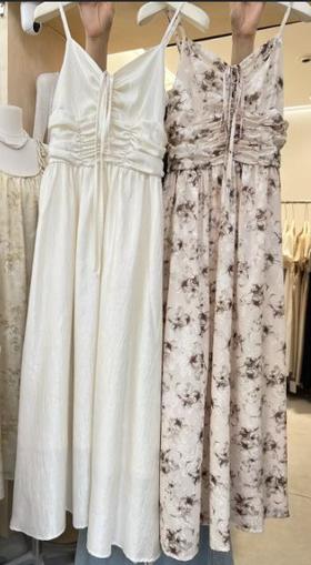 【门店同款】ENJOY夏季浪漫-气质褶皱抽绳连衣裙 157303106