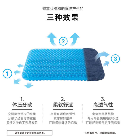 凝胶坐垫 藏青色 SC094 商品图7