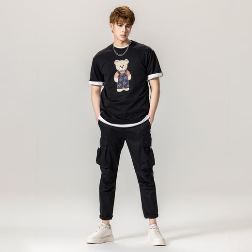 PINLI品立2024春季新款男士体恤圆领印花短袖T恤潮牌BG231111014 商品图1