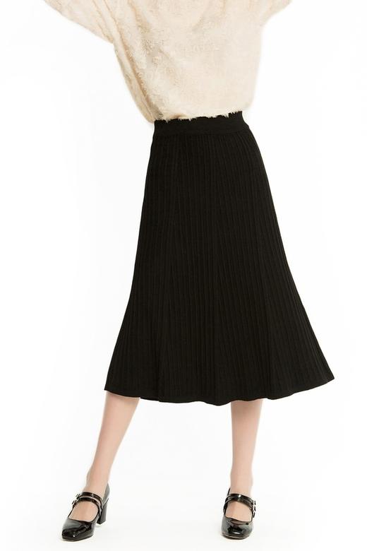 NOIR 黑色九分A字针织裙 1025 商品图0