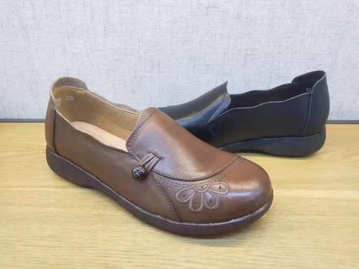 春季新款豪行真皮休闲女鞋22146068平底套脚低跟中年单鞋正品 商品图3