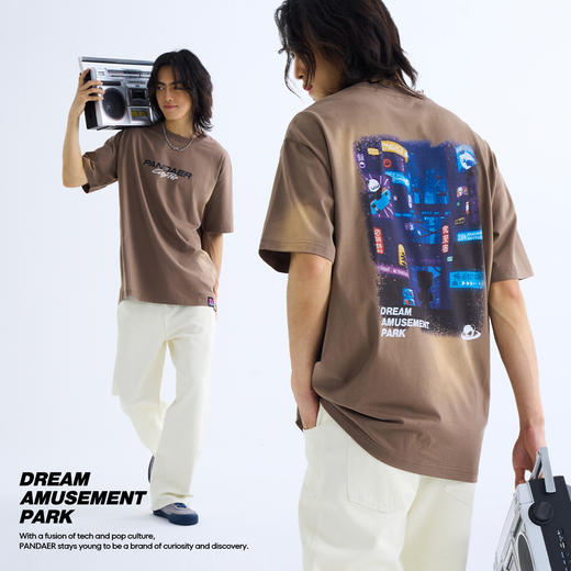 City Pop 洗水 T恤 大地棕「宽松版型，喜欢合身拍小一码」 商品图4