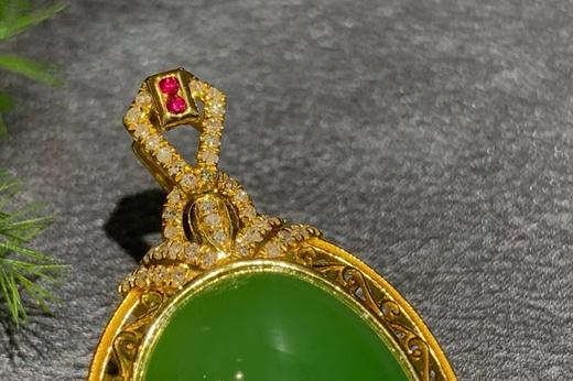 【御珠宫坊】金镶碧玉吊坠 商品图7
