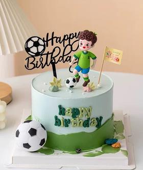 【臻品系列】--加高胚三层夹心【足球少年】蛋糕
