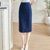 米思阳2026春季新款通勤简约收腰半身裙小香花纱肌理包臀裙女0601 商品缩略图0