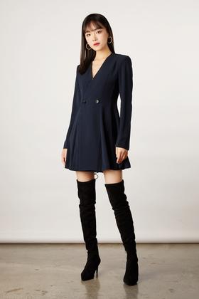 ESTELLICA V领双排扣收腰连体裤 11100