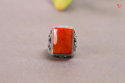 南红戒指【虹】，925银镶 商品图0