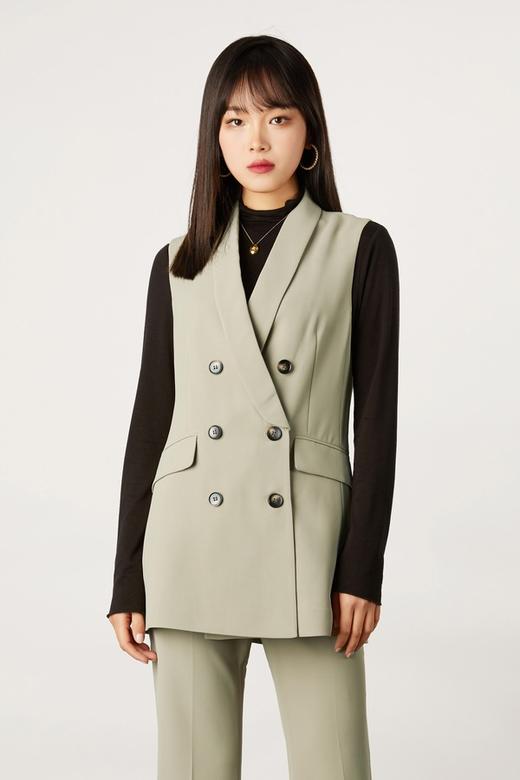 ESTELLICA 绿色双排扣马甲外套 11114 商品图0
