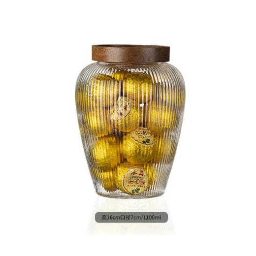 高硼硅玻璃罐 相思木盖密封罐 水果罐 商品图4