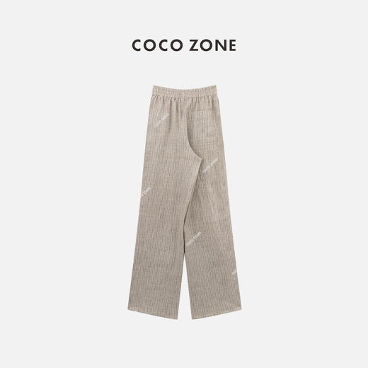 COCO ZONE2024新款女士条纹宽松休闲裤百搭复古直筒裤CC1B0652 商品图1