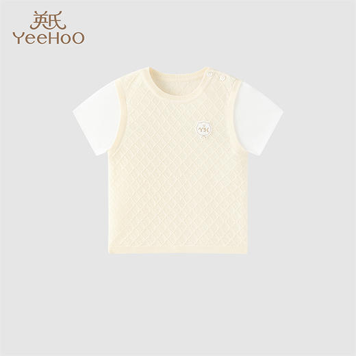 英氏-童衣类（夏）H4高毛针织衫浅杏仁100CM男 商品图0