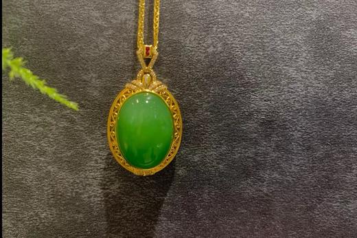 【御珠宫坊】金镶碧玉吊坠 商品图0