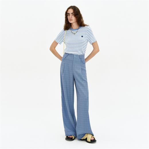 SELFWHO莱赛尔天丝休闲裤女夏2024新款抗皱舒适前插袋设计感长裤 商品图1