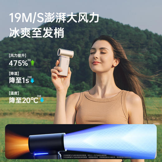 几素高速节能手持小风炮强力制冷usb小风扇超长续航无叶涡轮电风扇迷你便携式桌面降温神器户外充电静音小型 商品图4