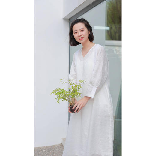 【线上专属】连衣裙（23707353-苎麻纱白） 商品图2