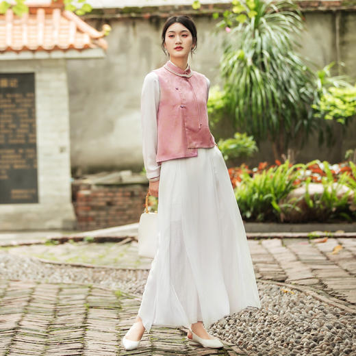 【林栖设计小店】2024年春夏新品无袖马甲提花新中式复古气质背心女1942326 商品图10