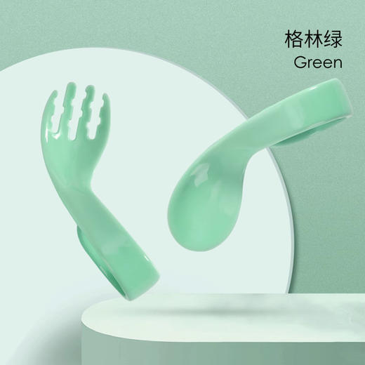 【笑麻麻社群福利】宝宝学吃饭训练勺子自主进食弯曲叉勺碗一岁婴儿童辅食餐具套装 商品图3
