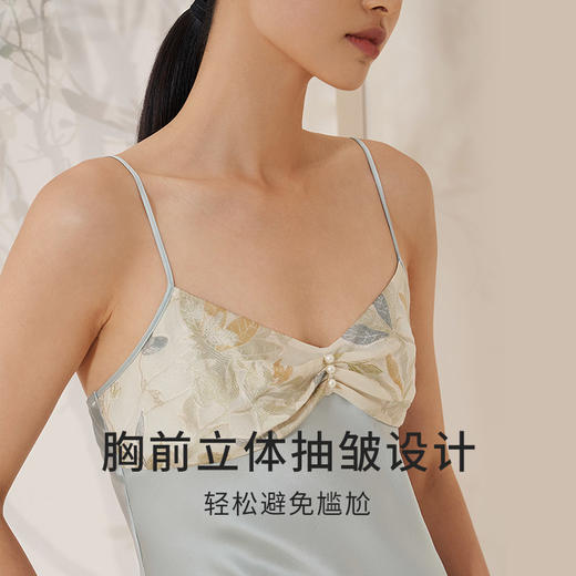 【蚕丝剪花绡】真丝睡衣女100%桑蚕丝吊带裙衣裤套晨袍家居服金三塔 YSFEB101/YSFEB401/YSFEB301 商品图3