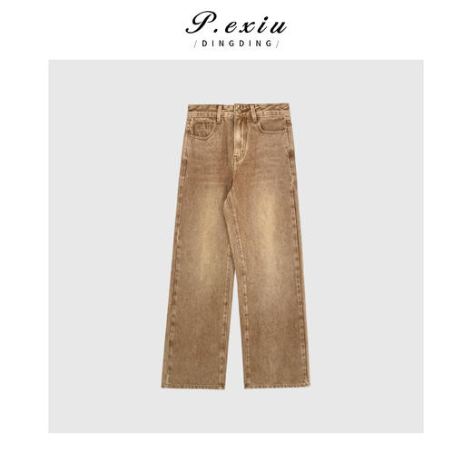 d2PanYiXiu/潘依绣美式复古水洗休闲百搭直筒牛仔裤 D6131 商品图1