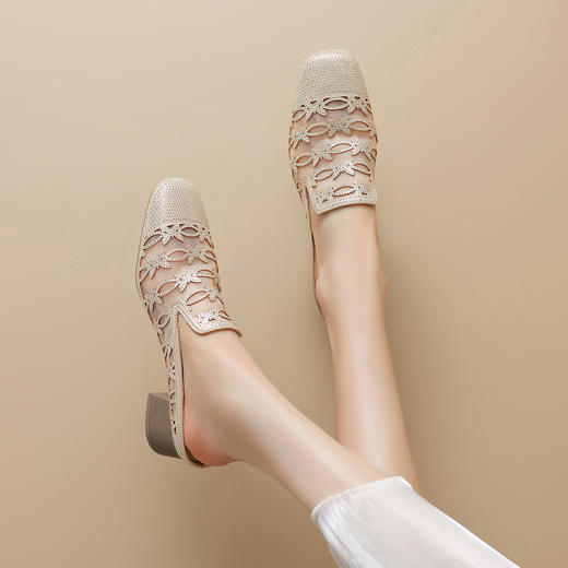 品质好货 | Safiya/索菲娅2024夏季外穿穆勒鞋透气时尚半拖 SF42110701 商品图3