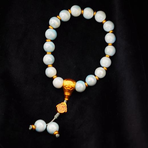 【敦煌淡蓝香灰瓷手串】敦煌福泽小众轻奢手串 中式国风香灰瓷手串 商品图2