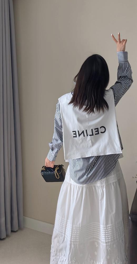 竖条纹大气衬衫 配披肩休闲百搭风 商品图4