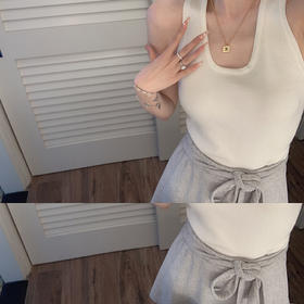 软白XS 金蘑菇菇 无限囤 蛋勺背心 / 修身吊带背心女内搭外穿U领无袖T恤