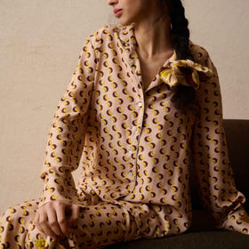 LNM月亮宝藏 月亮宝藏系列设计师款莱赛尔天丝缎印花舒适家居服睡衣