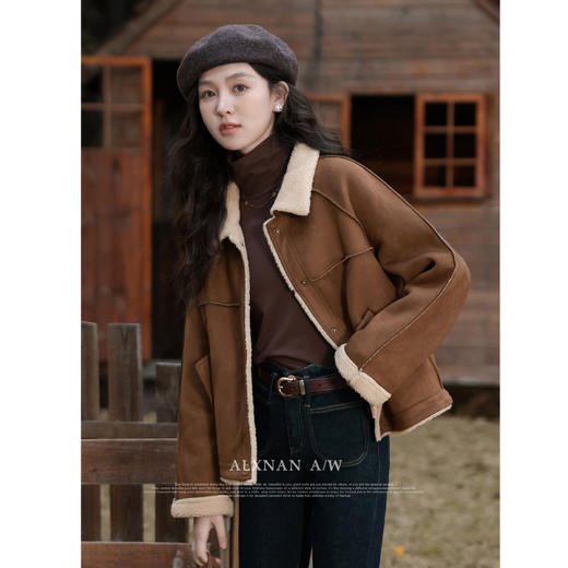 鹿向南《简约时尚》复古气质牛仔裤女春秋季新款高腰显瘦直筒长裤 商品图1