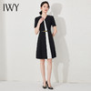 IWY/夏季黑色西装连衣裙无领门襟拼接设计感高级感干练工装连衣裙24Q523 商品缩略图1