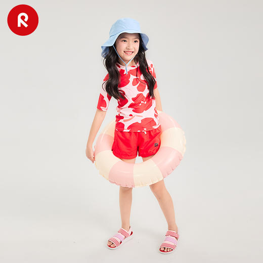 reima女孩儿童大童2024春夏新款海边游泳速干防晒短袖上衣 商品图4