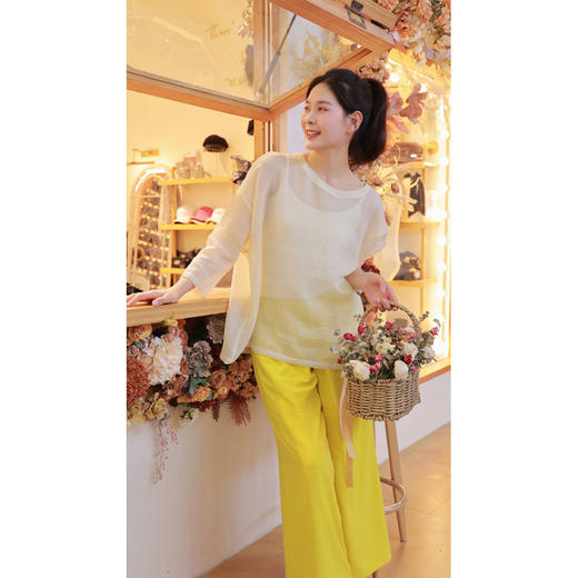 【线上专属】【光影流萤系列】阔腿裤（20709251-缃叶） 商品图3