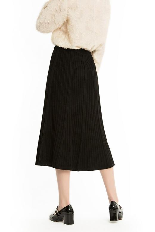 NOIR 黑色九分A字针织裙 1025 商品图2