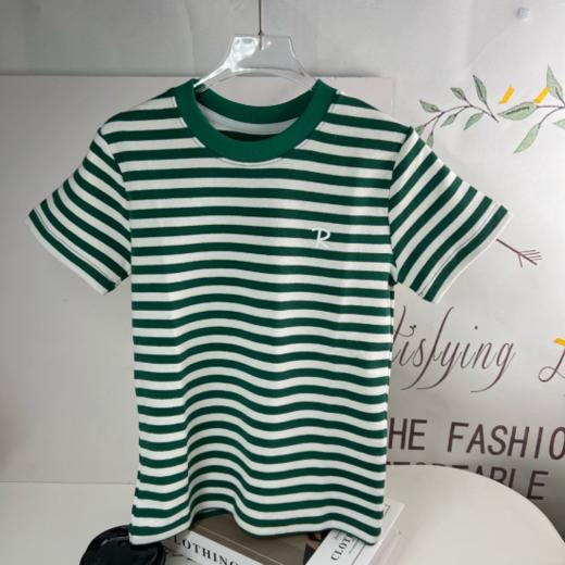 【runrungo条纹短袖T恤】💥1.经典双色棉条纹T恤，✨夏季短袖基本款。💥2.高含棉量，天然棉纤维对皮肤天然友好，♦️不易致敏，手感柔软，吸汗透气。 商品图4