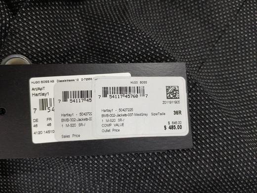 瑕疵HUGO BOSS/胡戈波士 男士冬季新剪羊毛商务休闲西装外套 商品图2