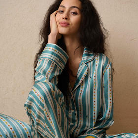 LNM月亮宝藏 梧桐漫步系列设计师款莱赛尔天丝印花家居服睡衣